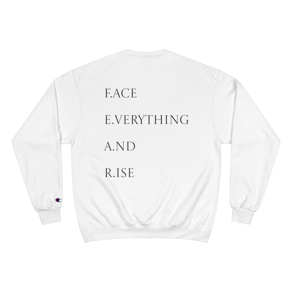 Faith Over Fear Champion Sweatshirt, Inspirational Sweatshirt, Motivational Apparel, Cozy Gift for Her, Perfect for Spiritual Gatherings