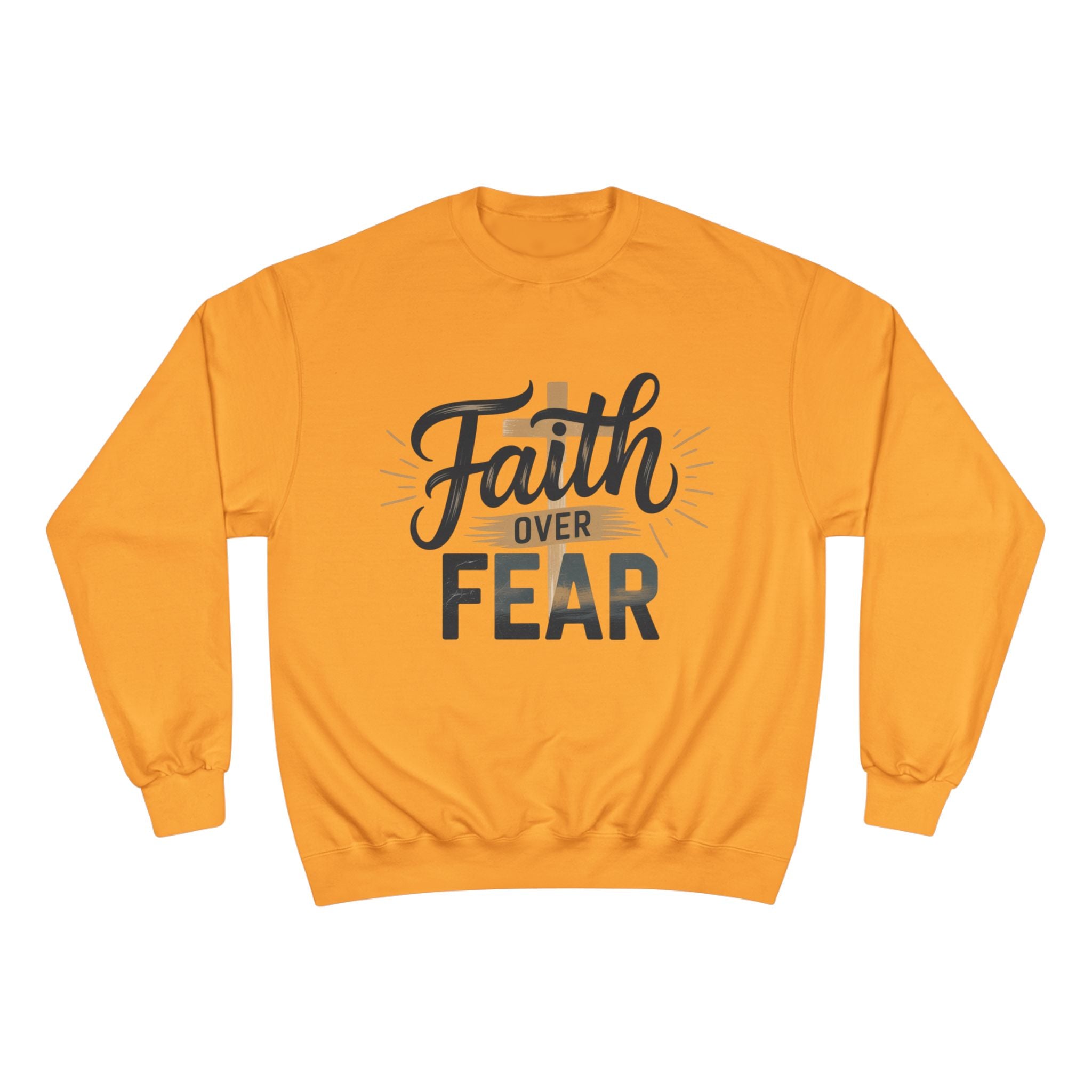 Faith Over Fear Champion Sweatshirt, Inspirational Sweatshirt, Motivational Apparel, Cozy Gift for Her, Perfect for Spiritual Gatherings