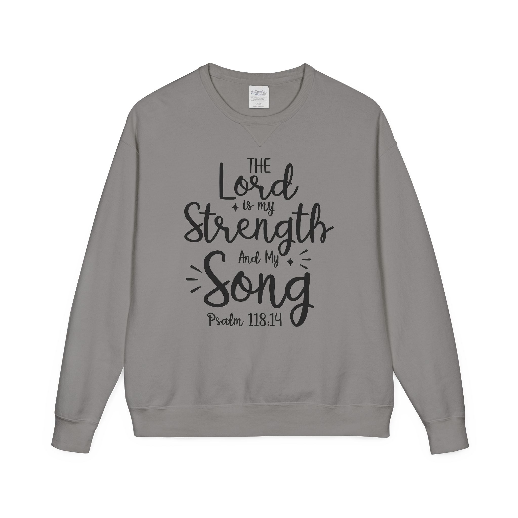 Faith & Strength Sweatshirt - Cozy Crewneck with Inspirational Quotes for Christians, Bible Verse Gift, Casual Wear, Faith-Based Apparel