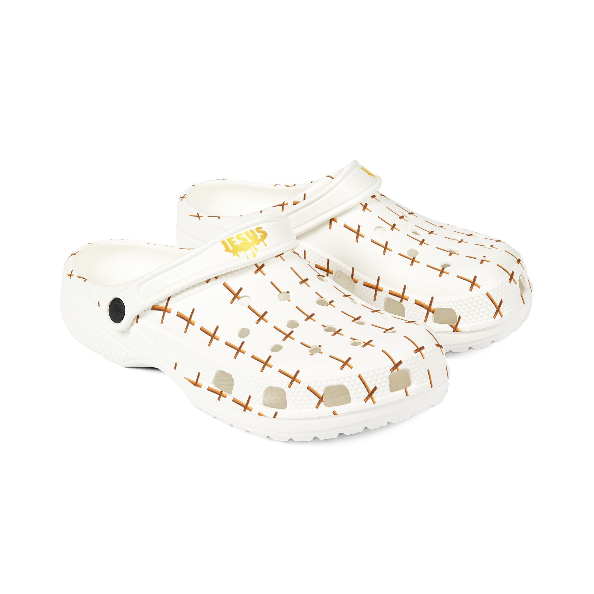 White Cross Crocs Drip for Jesus