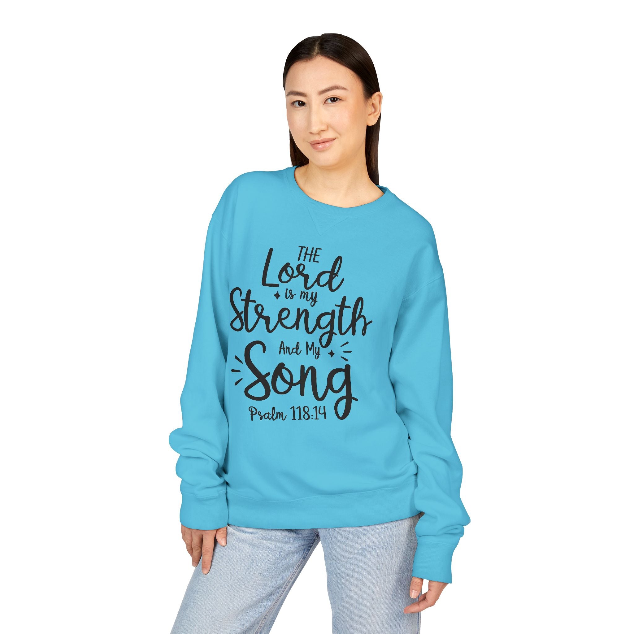 Faith & Strength Sweatshirt - Cozy Crewneck with Inspirational Quotes for Christians, Bible Verse Gift, Casual Wear, Faith-Based Apparel