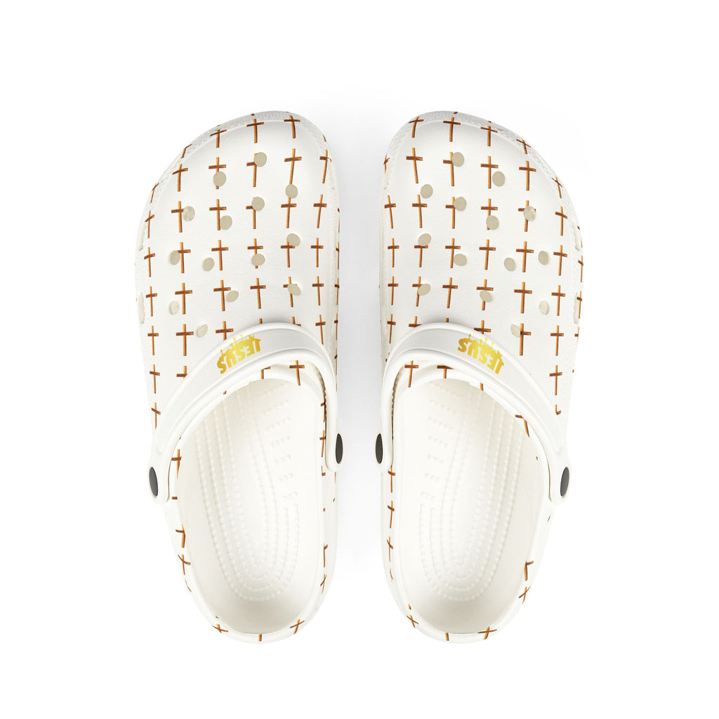 White Cross Crocs Drip for Jesus