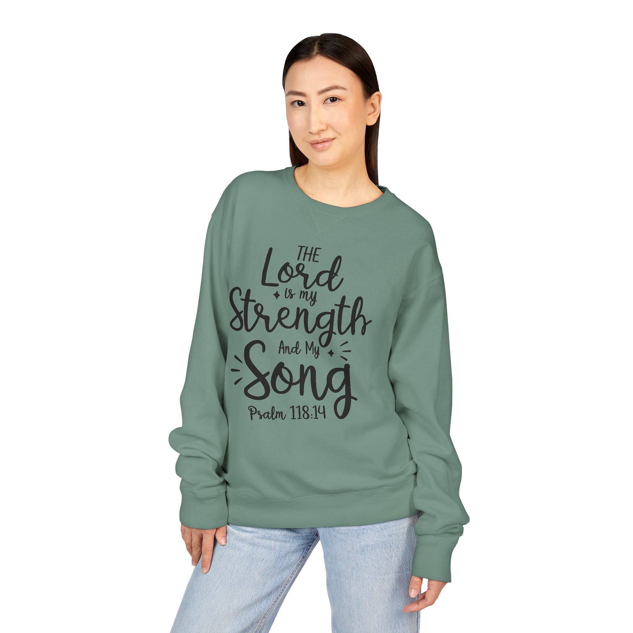 Faith & Strength Sweatshirt - Cozy Crewneck with Inspirational Quotes for Christians, Bible Verse Gift, Casual Wear, Faith-Based Apparel