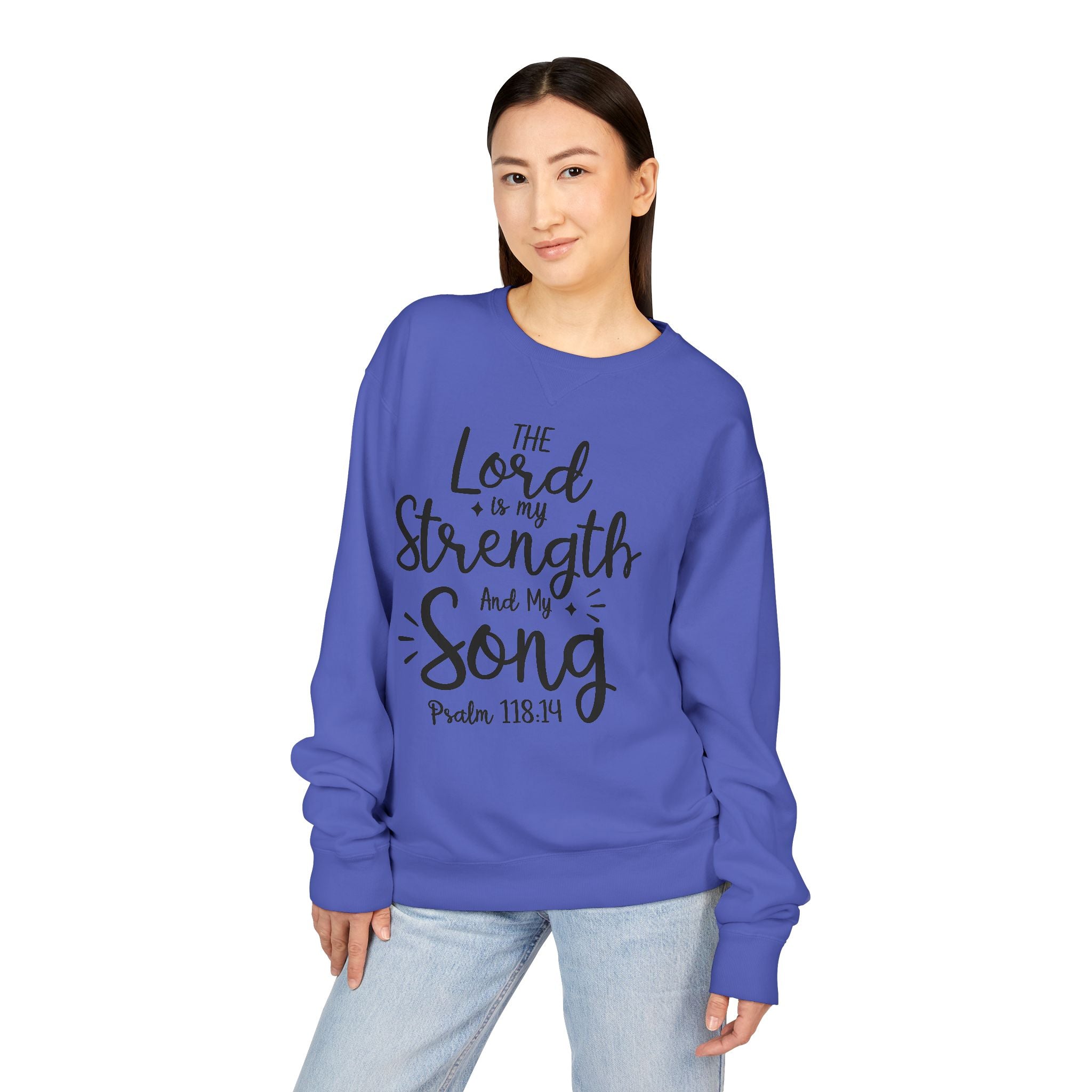 Faith & Strength Sweatshirt - Cozy Crewneck with Inspirational Quotes for Christians, Bible Verse Gift, Casual Wear, Faith-Based Apparel