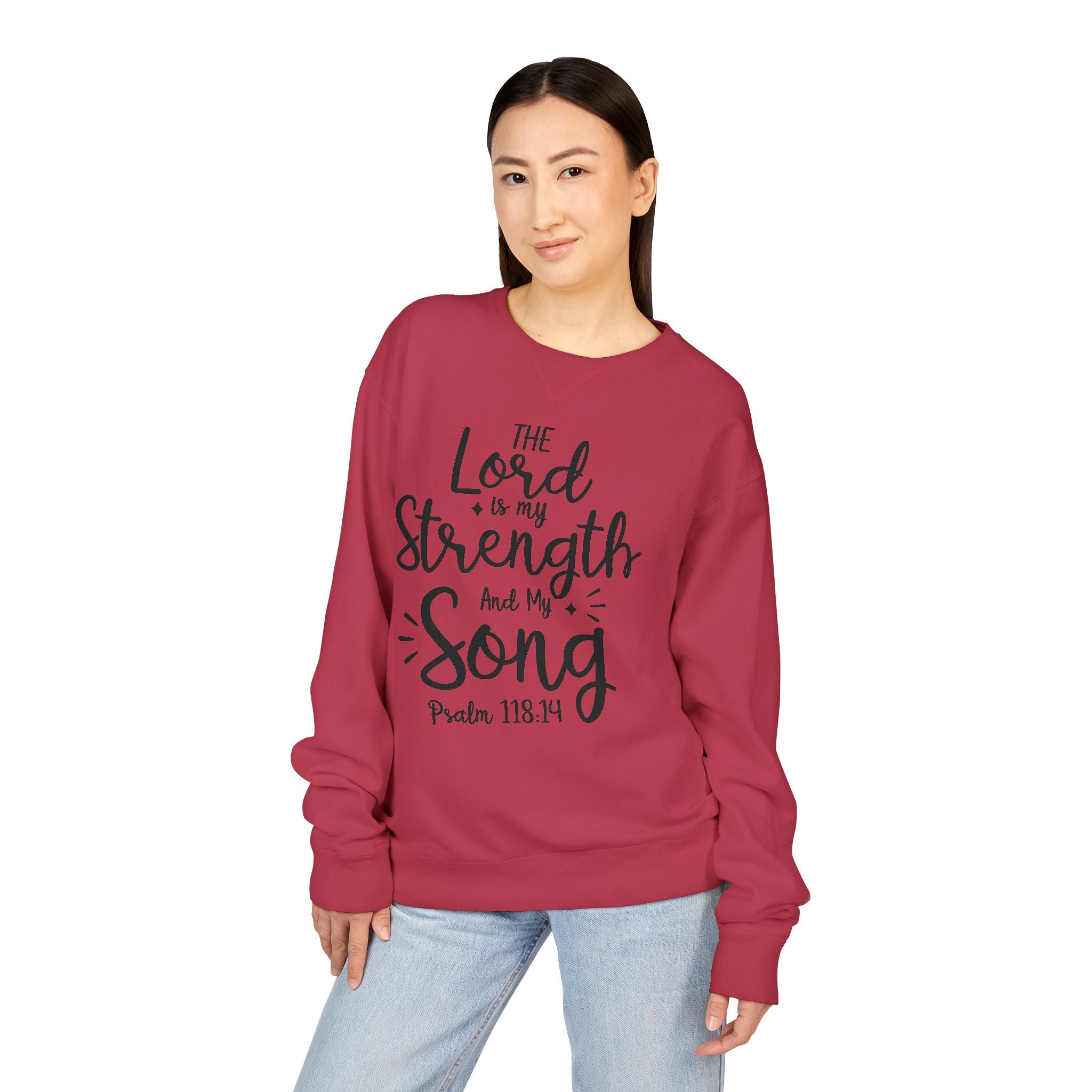 Faith & Strength Sweatshirt - Cozy Crewneck with Inspirational Quotes for Christians, Bible Verse Gift, Casual Wear, Faith-Based Apparel