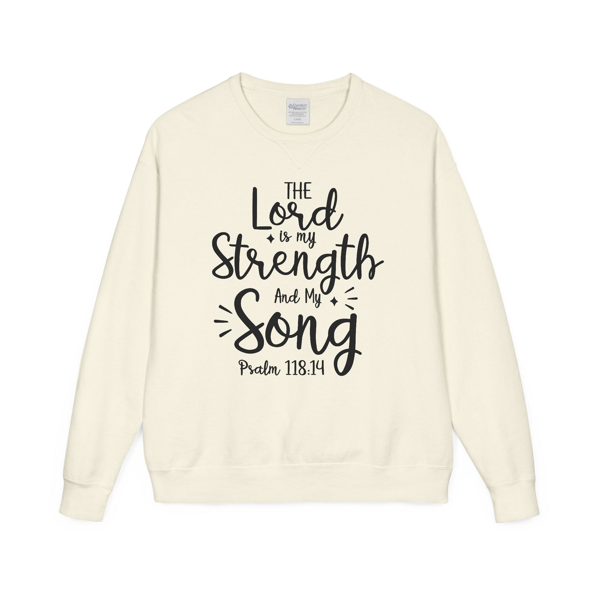 Faith & Strength Sweatshirt - Cozy Crewneck with Inspirational Quotes for Christians, Bible Verse Gift, Casual Wear, Faith-Based Apparel