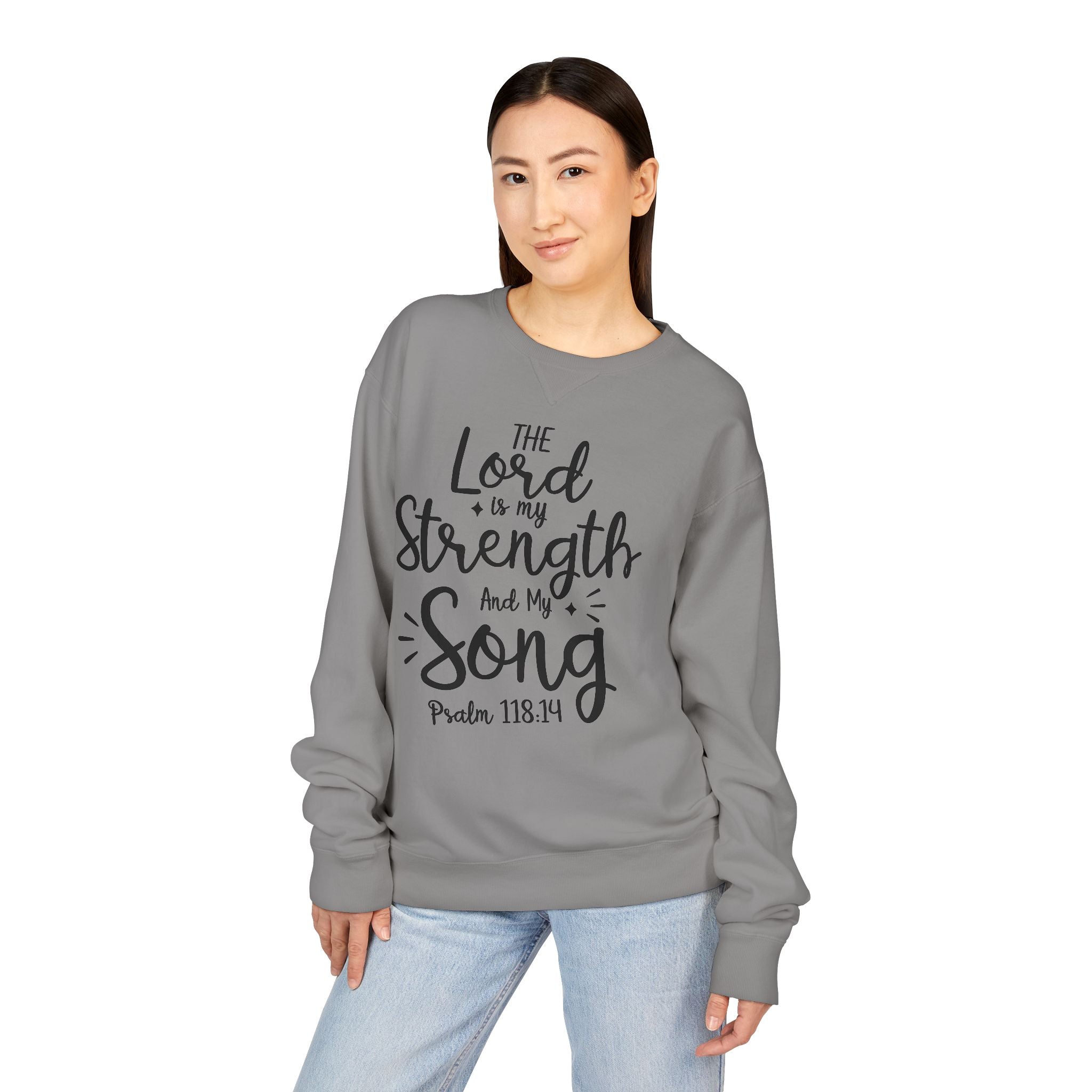 Faith & Strength Sweatshirt - Cozy Crewneck with Inspirational Quotes for Christians, Bible Verse Gift, Casual Wear, Faith-Based Apparel