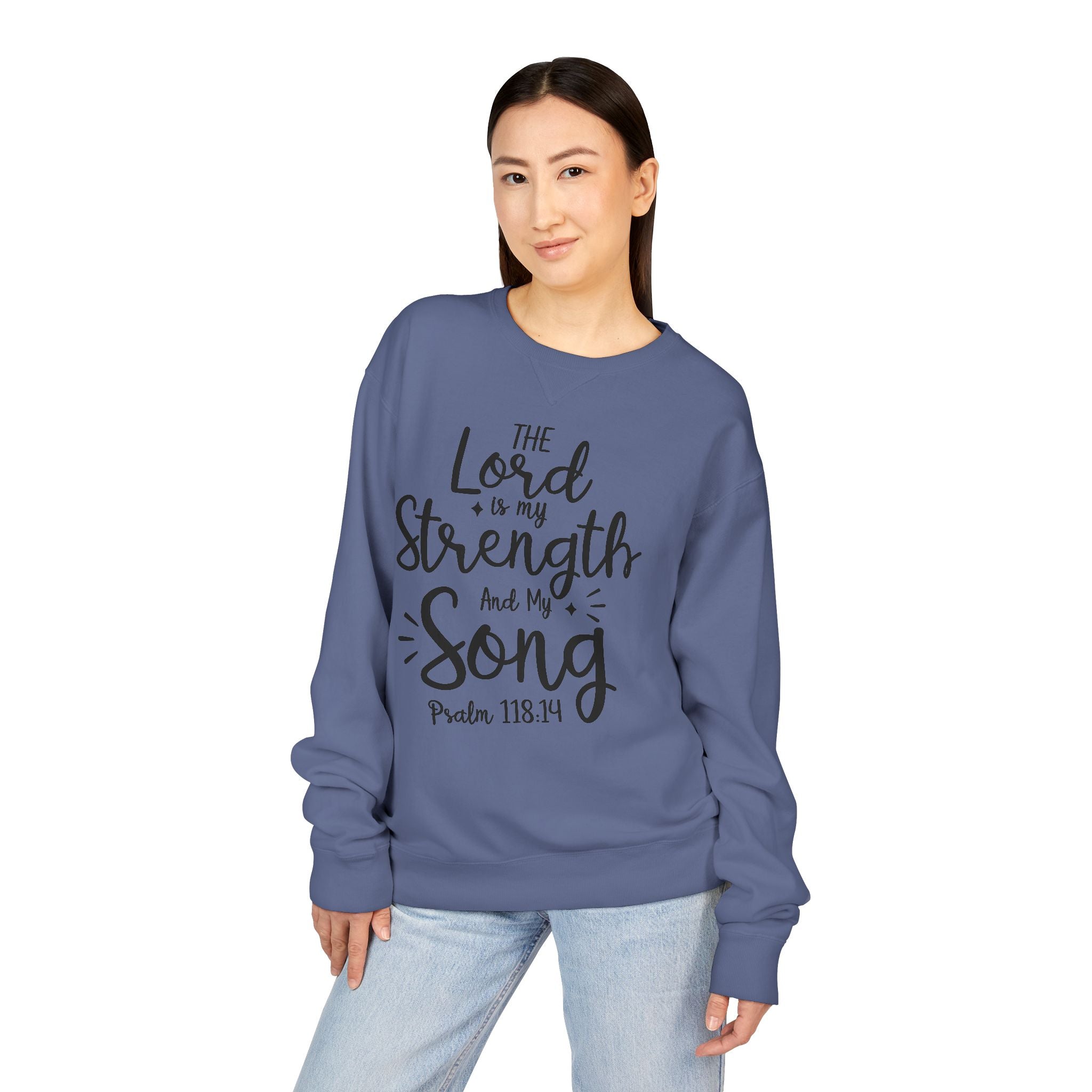 Faith & Strength Sweatshirt - Cozy Crewneck with Inspirational Quotes for Christians, Bible Verse Gift, Casual Wear, Faith-Based Apparel